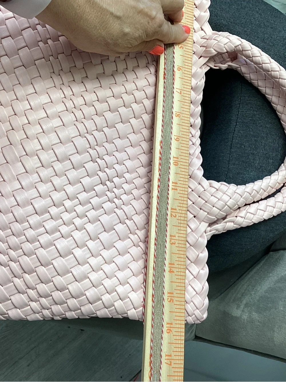 Handwoven Pink Tote Bag - Unbranded